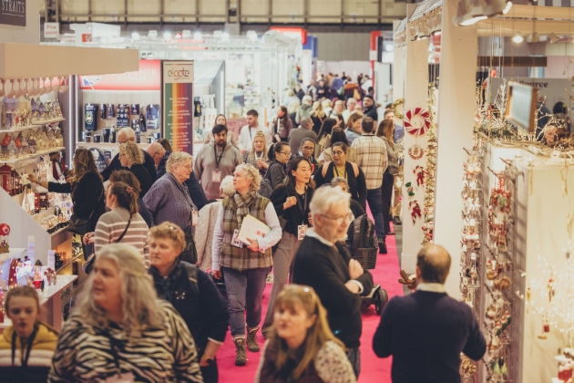 bustling trade fair aisle